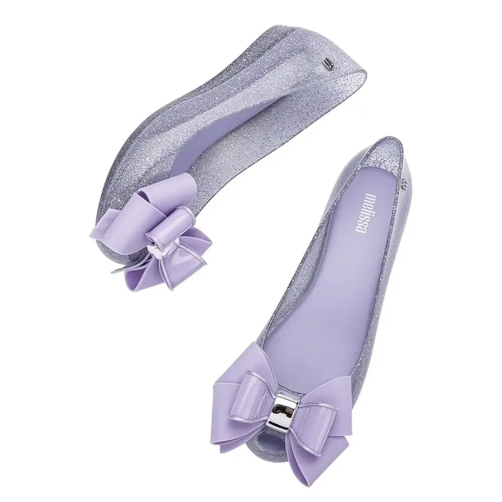 Mini Melissa Ultragirl Sweet IX Purple Glitter Lilac Bow Youth Size 1 NWOB